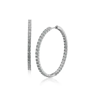 2" Round CZ Hoop Earrings