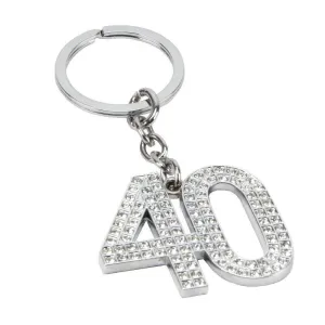 40th Birthday Crystal Keyring (Widdop)