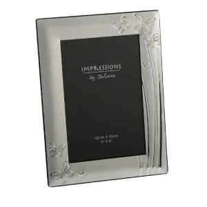 4x6 Silver Plated Butterfly Photo Frame (Widdop)