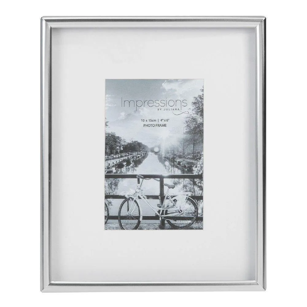 4x6 Silver Plated Matt Silver Photo Frame (Widdop)