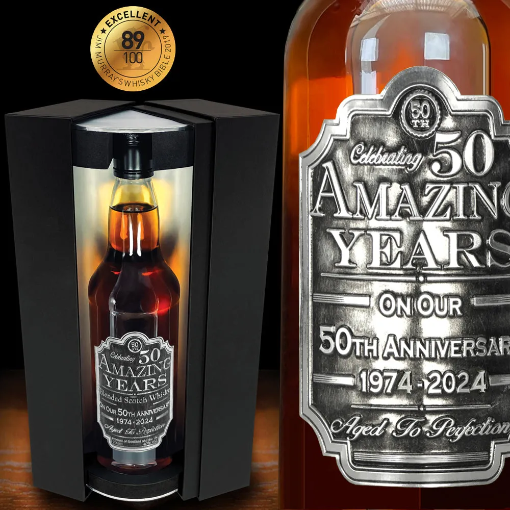 50th Anniversary Whisky Gift Set Bottle & Box 1974-2024