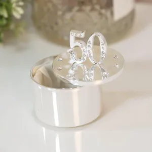 50th Silver Photo Crystal Trinket Box (Widdop)