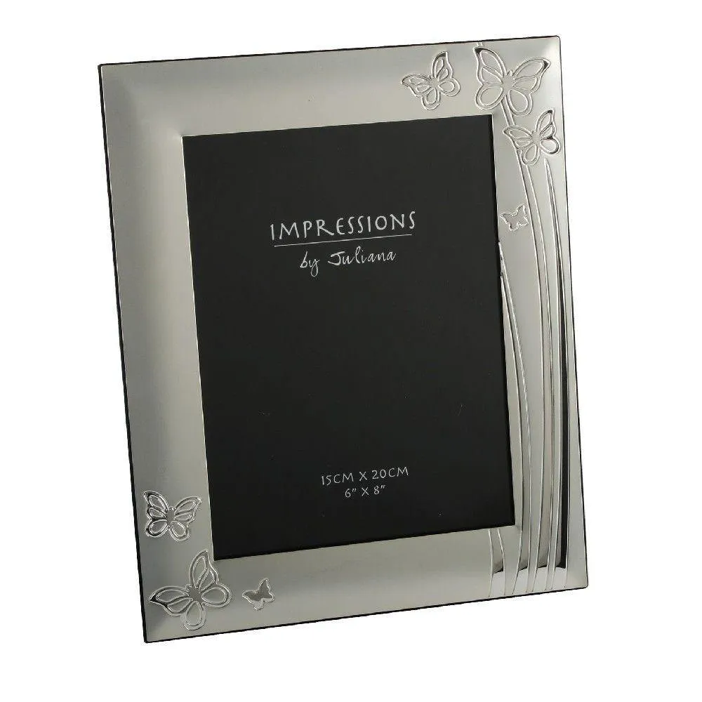 6x8 Silver Plated Butterfly Photo Frame (Widdop)