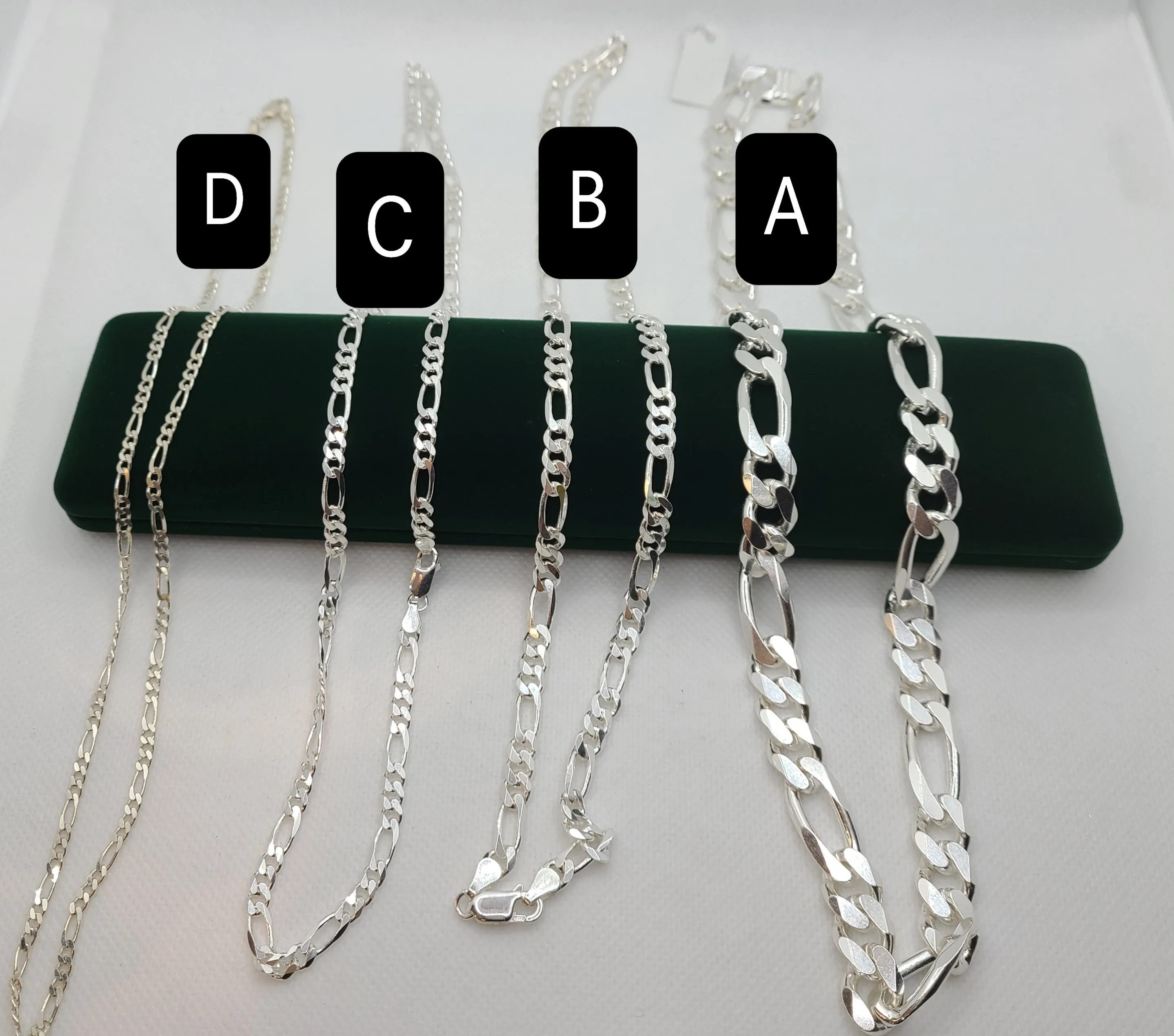 925 Sterling silver figaro chains