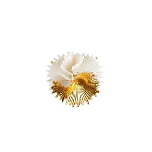 Actinia Brooch - White And Golden Luster (Lladro Special Order)