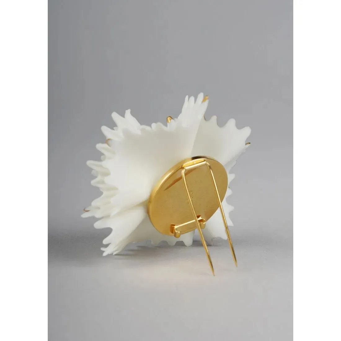 Actinia Brooch - White And Golden Luster (Lladro Special Order)