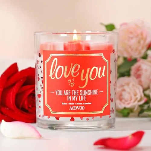 AOOVOO Valentine's Day Love You Candle