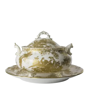 Aves Gold - Soup Tureen & Stand (Royal Crown Derby)