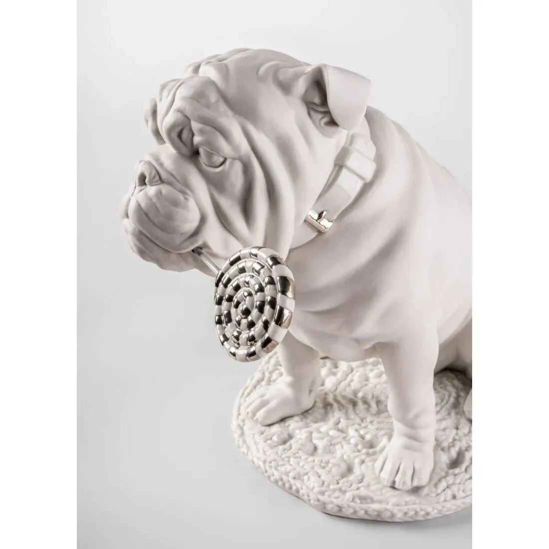 Bulldog With Lollipop Sculpture - Re-Deco (Lladro Special Order)