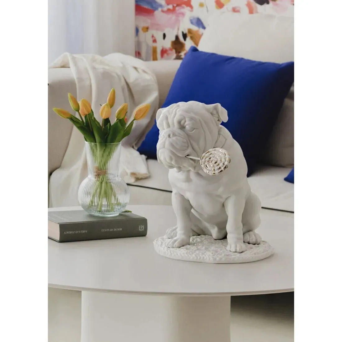 Bulldog With Lollipop Sculpture - Re-Deco (Lladro Special Order)