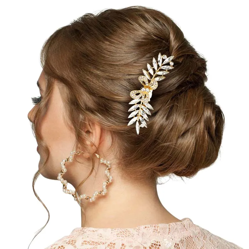 Butterfly Accented Marquise Stone Cluster Hair Comb