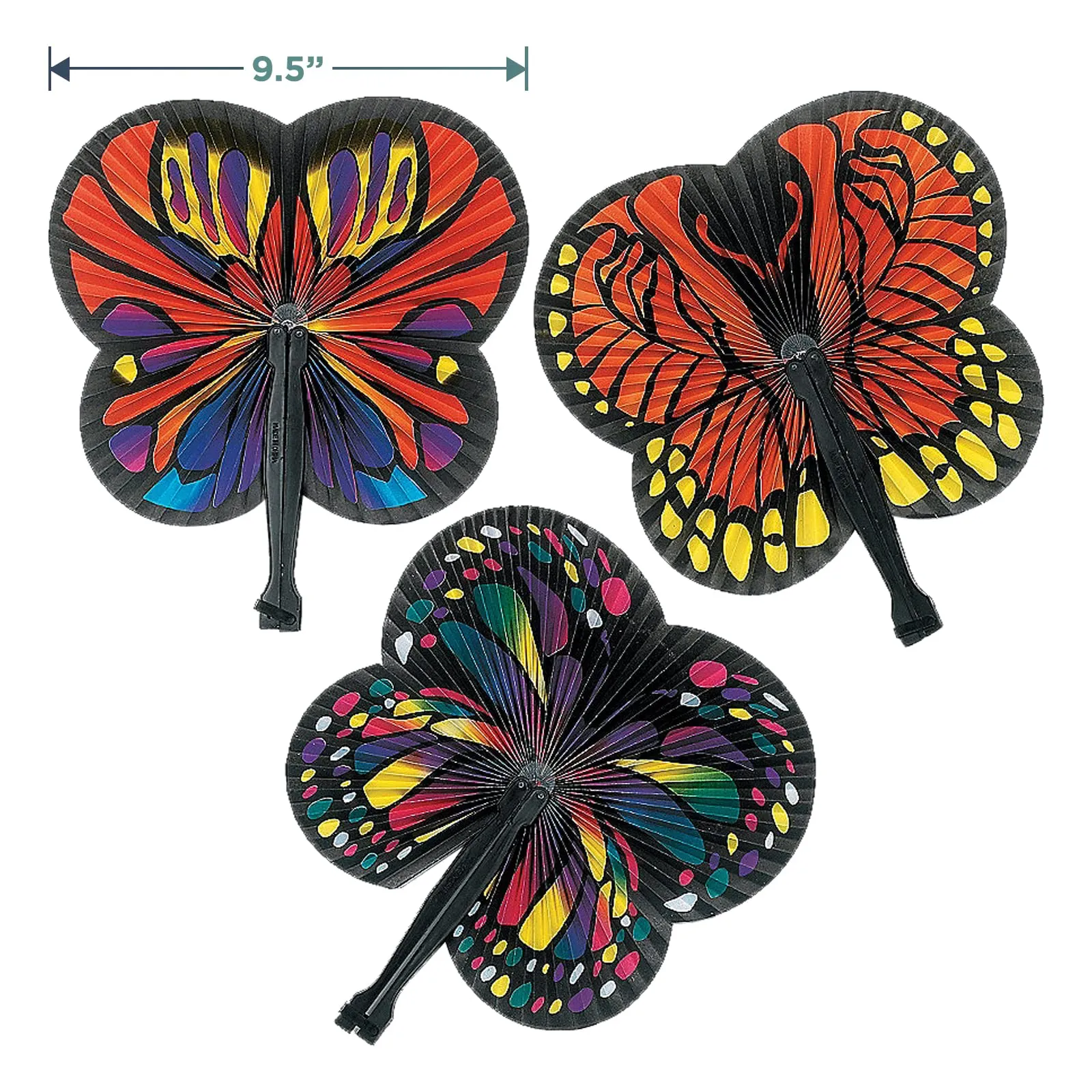 Butterfly Party Favors - Monarch Butterfly Paper Fans and Butterlfy Tattoos for 12 Guests