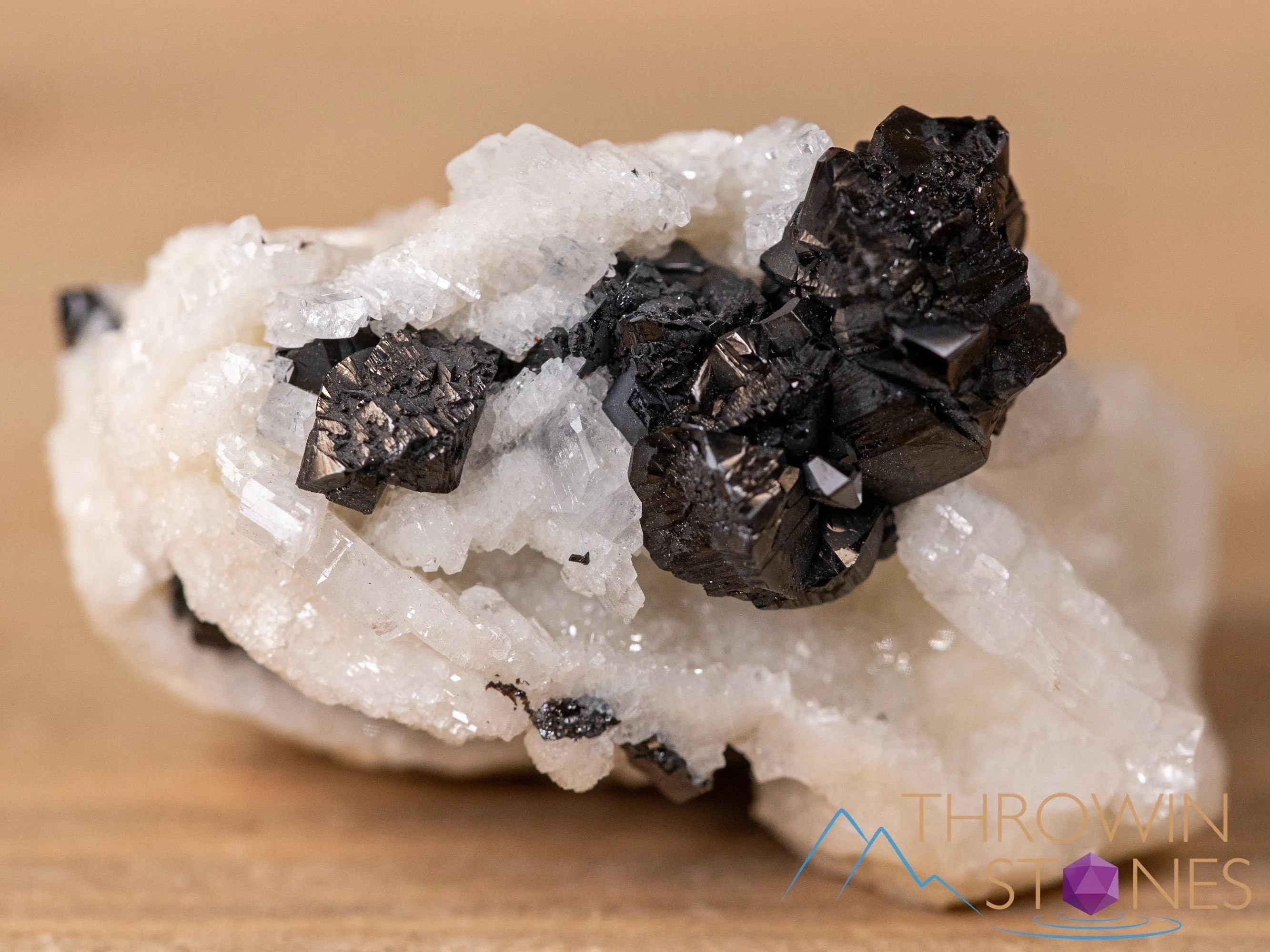 CASSITERITE on ALBITE Raw Crystal Cluster - Housewarming Gift, Home Decor, Raw Crystals and Stones, 40655