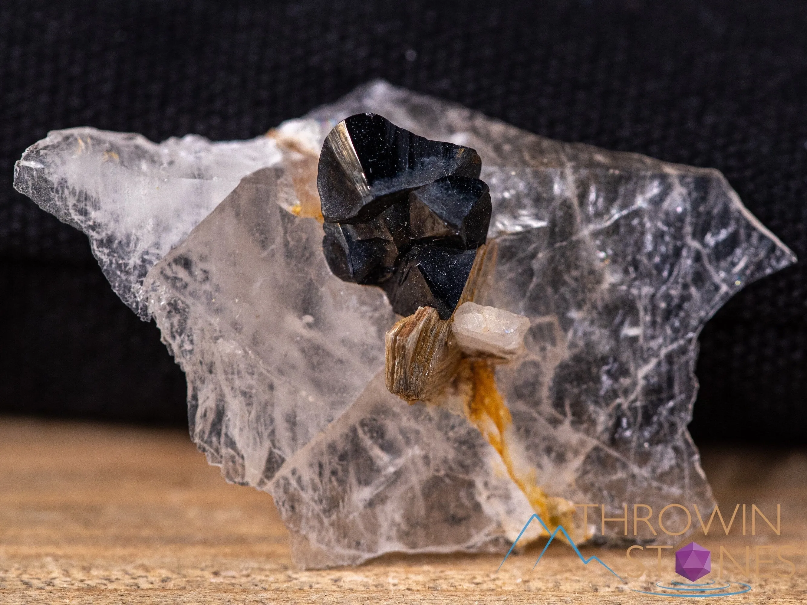 CASSITERITE on QUARTZ Raw Crystal Cluster - Housewarming Gift, Home Decor, Raw Crystals and Stones, 40662