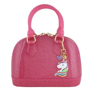 Cate Hot Pink Sparkle w/Unicorn Charm