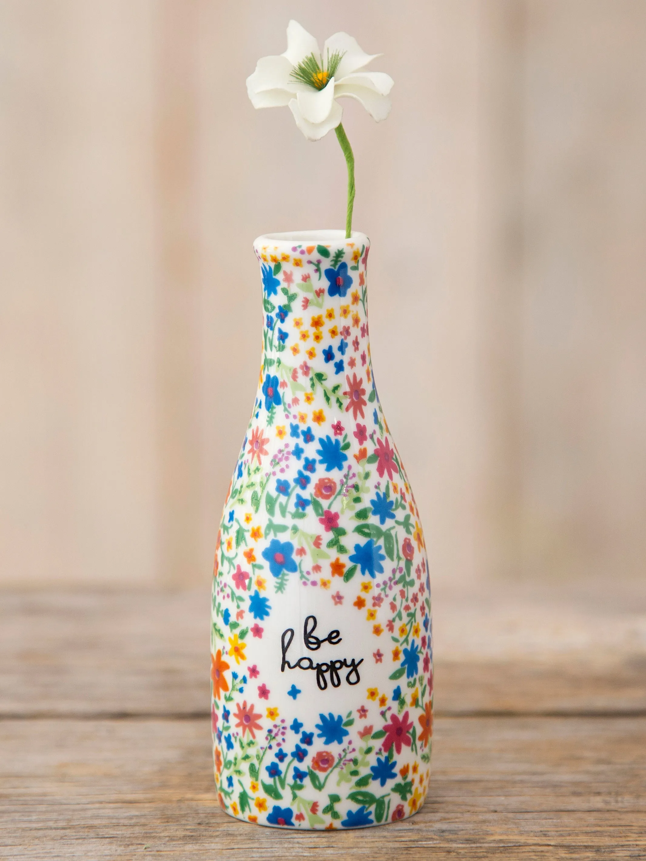 Ceramic Bud Vase - Be Happy