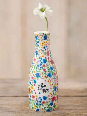 Ceramic Bud Vase - Be Happy