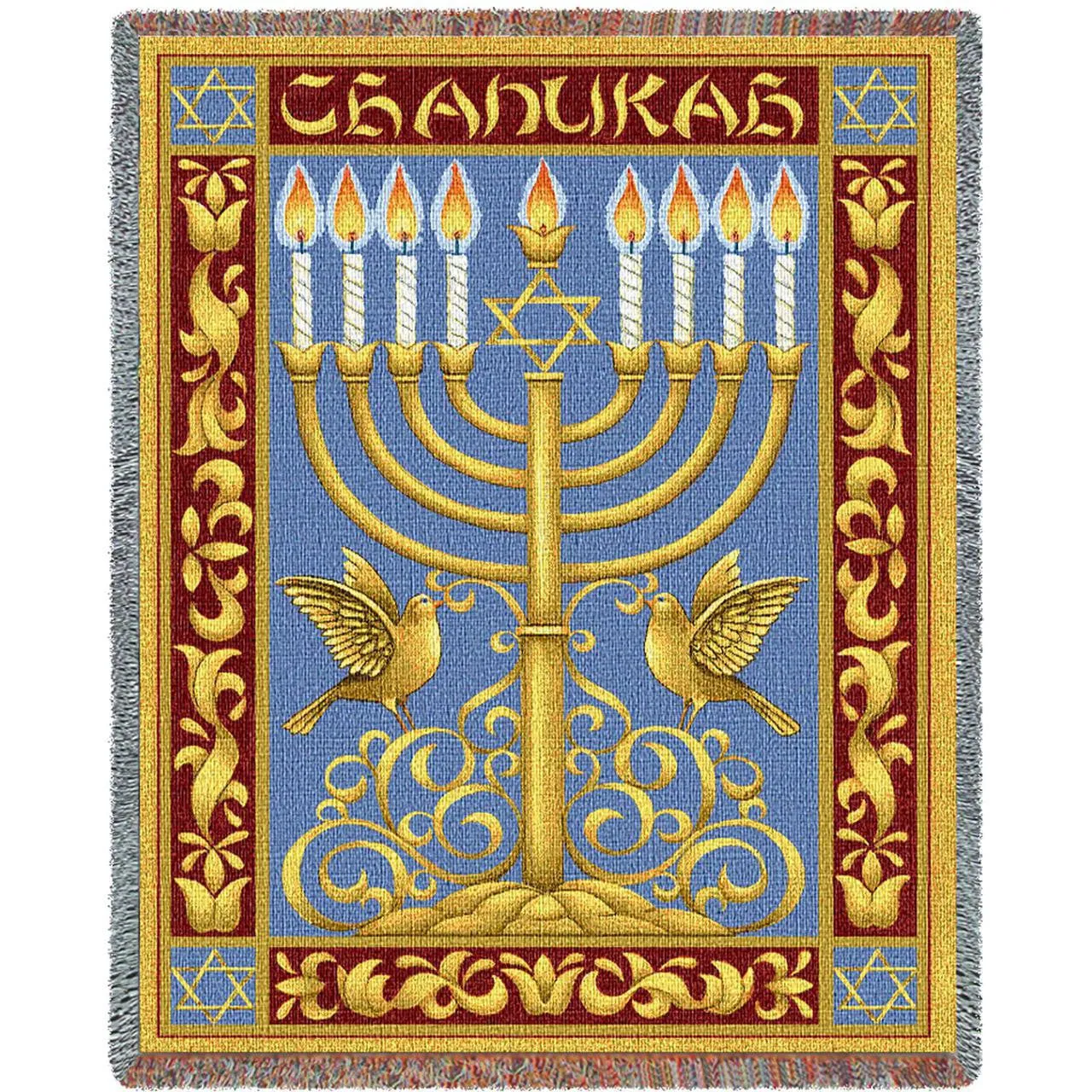 Chanukah Woven Throw Blanket