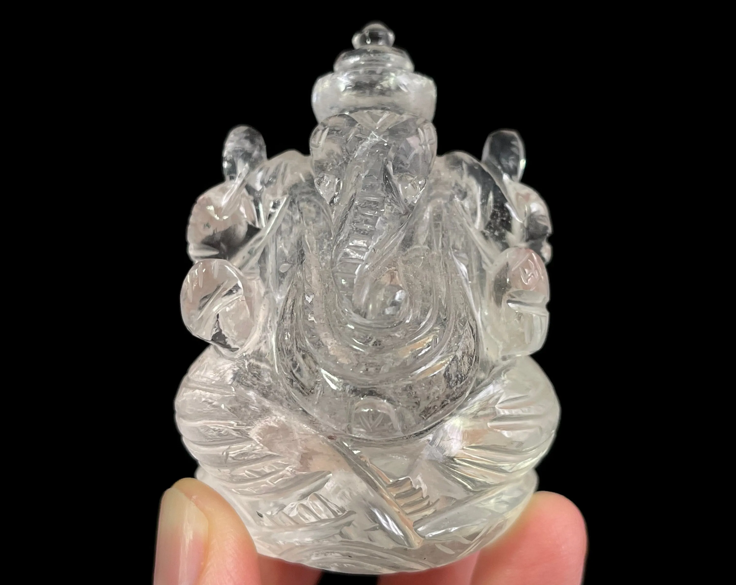 CLEAR HIMALAYAN QUARTZ Crystal Ganesha - Lord Ganesh Statue, Crystal Carving, Home Decor, Healing Crystals and Stones, 48893