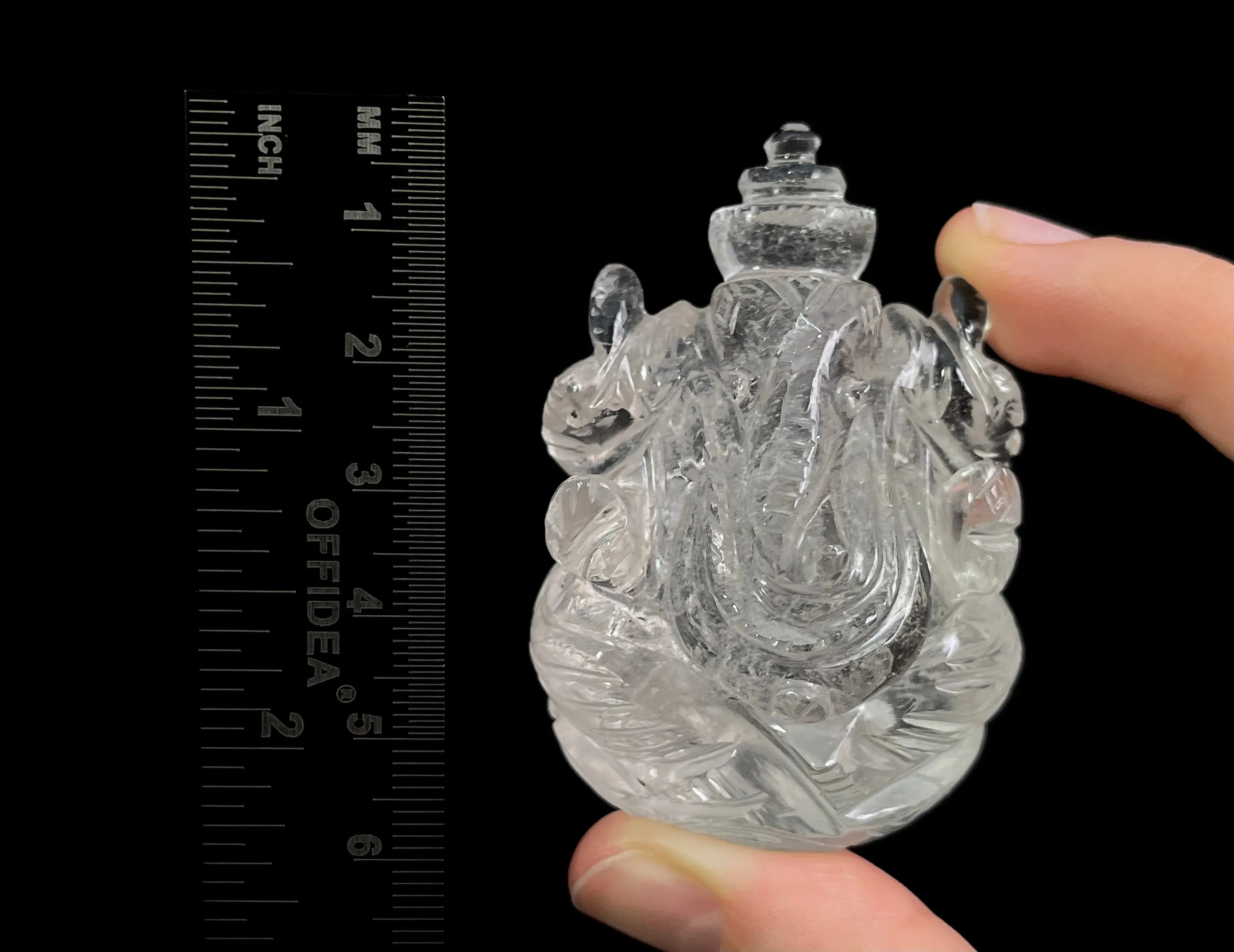 CLEAR HIMALAYAN QUARTZ Crystal Ganesha - Lord Ganesh Statue, Crystal Carving, Home Decor, Healing Crystals and Stones, 48893