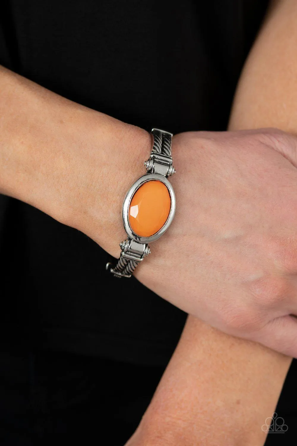 Color Coordinated Orange Hinge Bracelet - Paparazzi Accessories