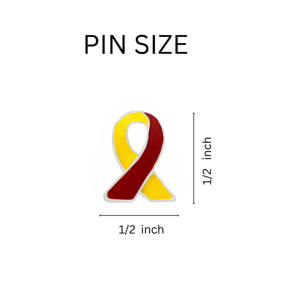 Coronavirus Disease (COVID-19) Awareness Red & Yellow Ribbon Pin