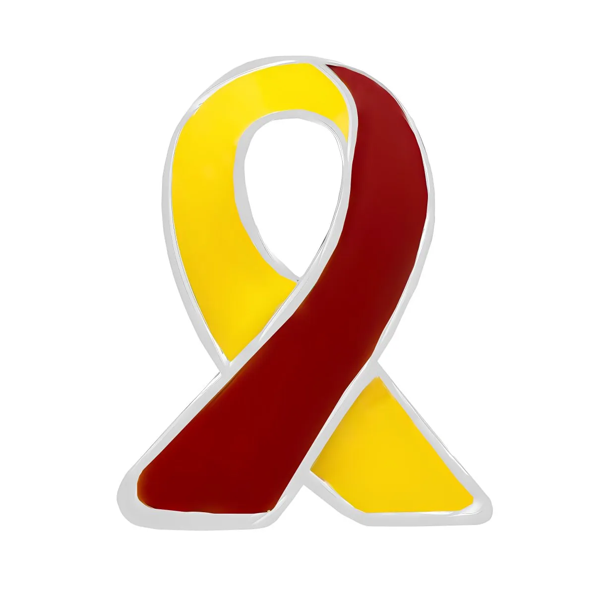 Coronavirus Disease (COVID-19) Awareness Red & Yellow Ribbon Pin