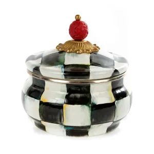 Courtly Check Enamel Squashed Pot (Mackenzie Childs)