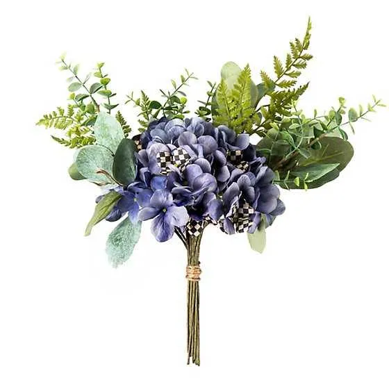 Courtly Check Hydrangea Bouquet - Purple (Mackenzie Childs)