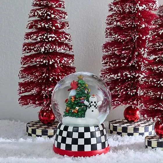 Cozy Christmas Snowman & Tree Snow Globe (Mackenzie Childs)