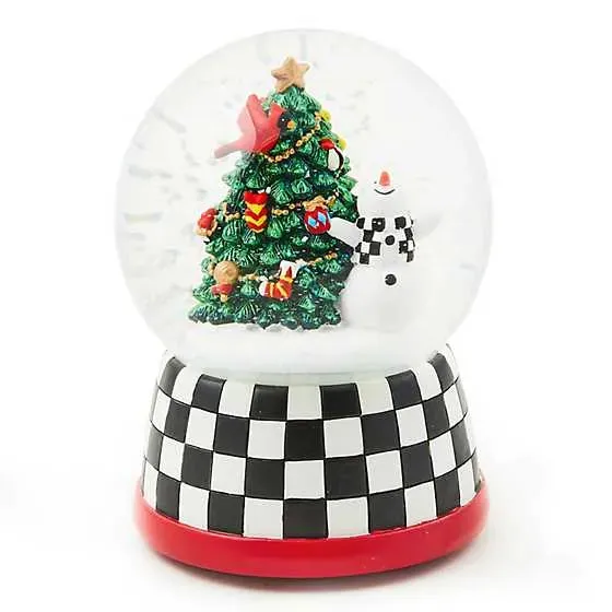 Cozy Christmas Snowman & Tree Snow Globe (Mackenzie Childs)