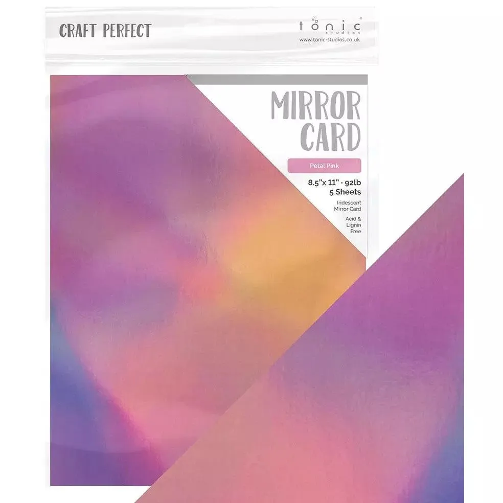 Craft Perfect Iridescent Mirror Card - 8.5x11 5/pkg - Petal Pink