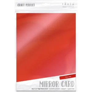 Craft Perfect Mirror Card - 8.5x11 5/pkg Ruby Red