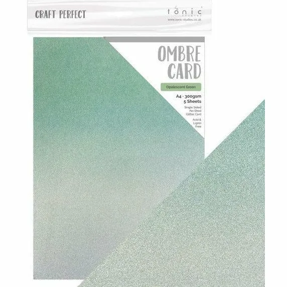 Craft Perfect Ombre Card - Opalescent Green