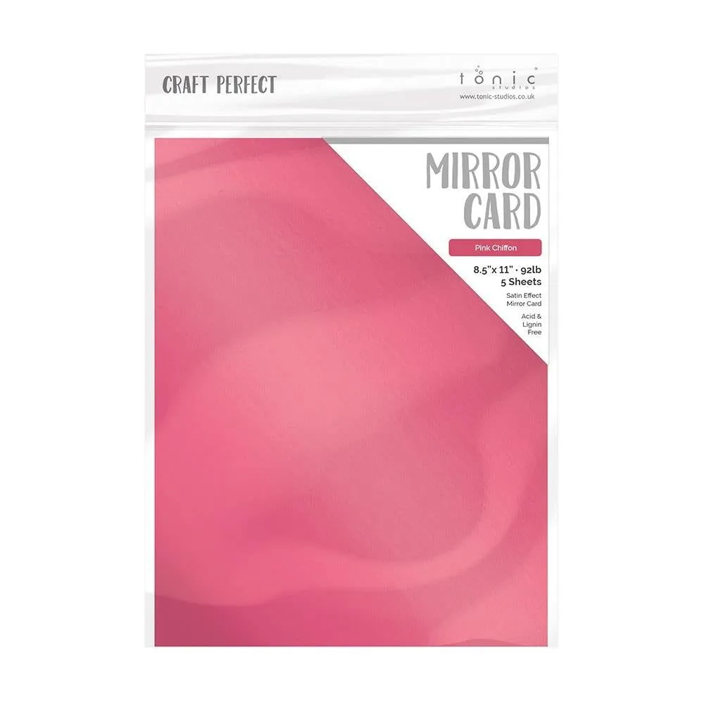 Craft Perfect Satin Effect Mirror Card - 8.5x11 5/pkg - Pink Chiffon