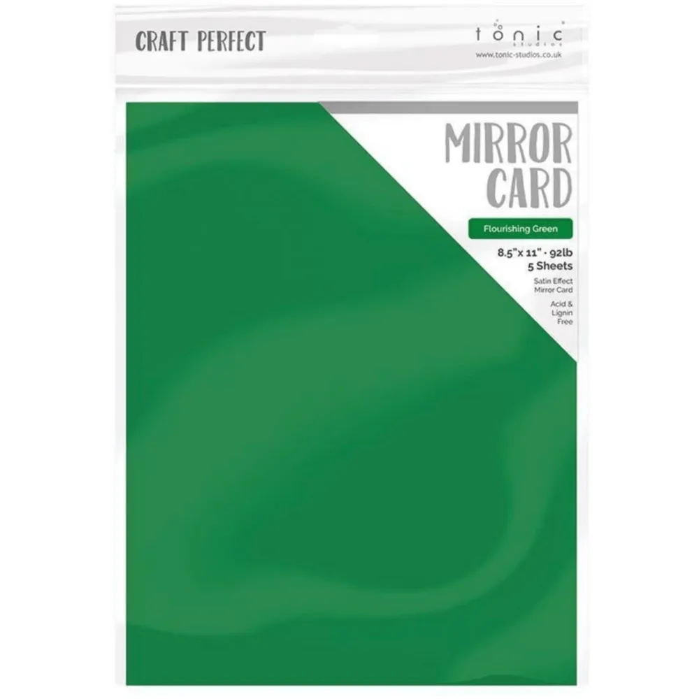 Craft Perfect Satin Mirror Card - 8.5x11 5/pkg Flourishing Green