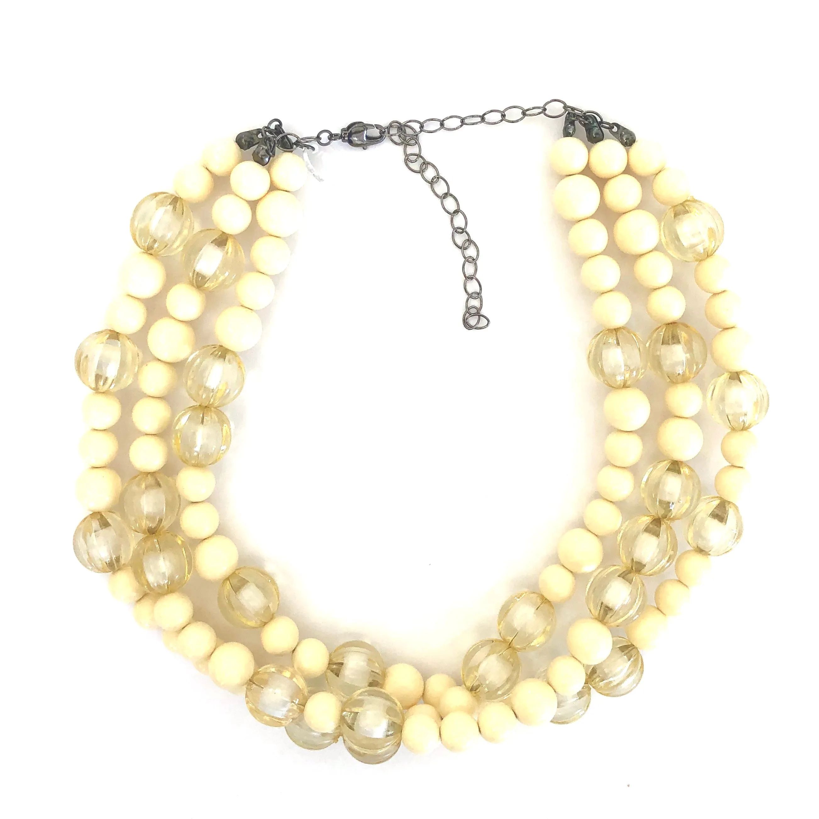 Cream White Givre' Morgan Beaded Necklace