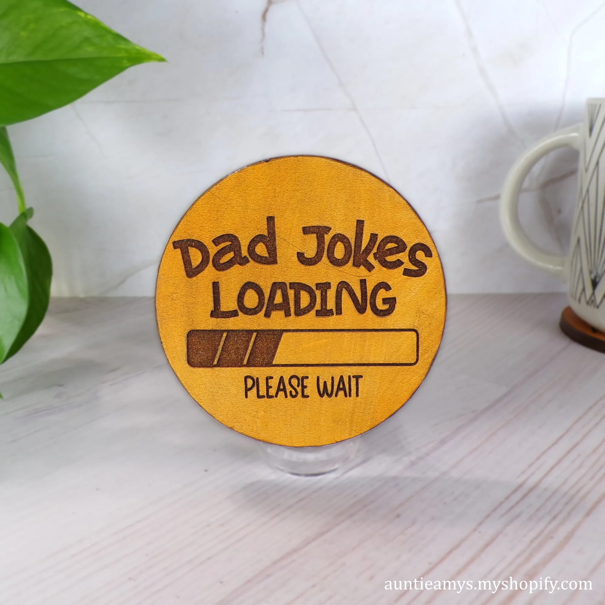 Dad Jokes Loading - Leather Coaster