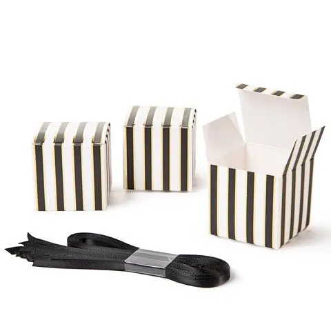 David Tutera Small Black & White Striped Favor Boxes (25ct)