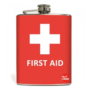 Designer Hip Flask 9 Oz- Nutcase - Free Funnel Along-First Aid