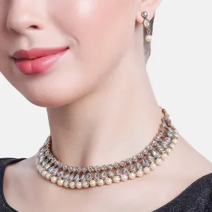 Designer Kundan & Pearl Gold Plated Jewellery Necklace Set for Women/Girls