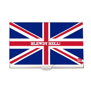 Designer Visiting Card Holder Nutcase - Blewdy Hell !  Union Jack British Flag