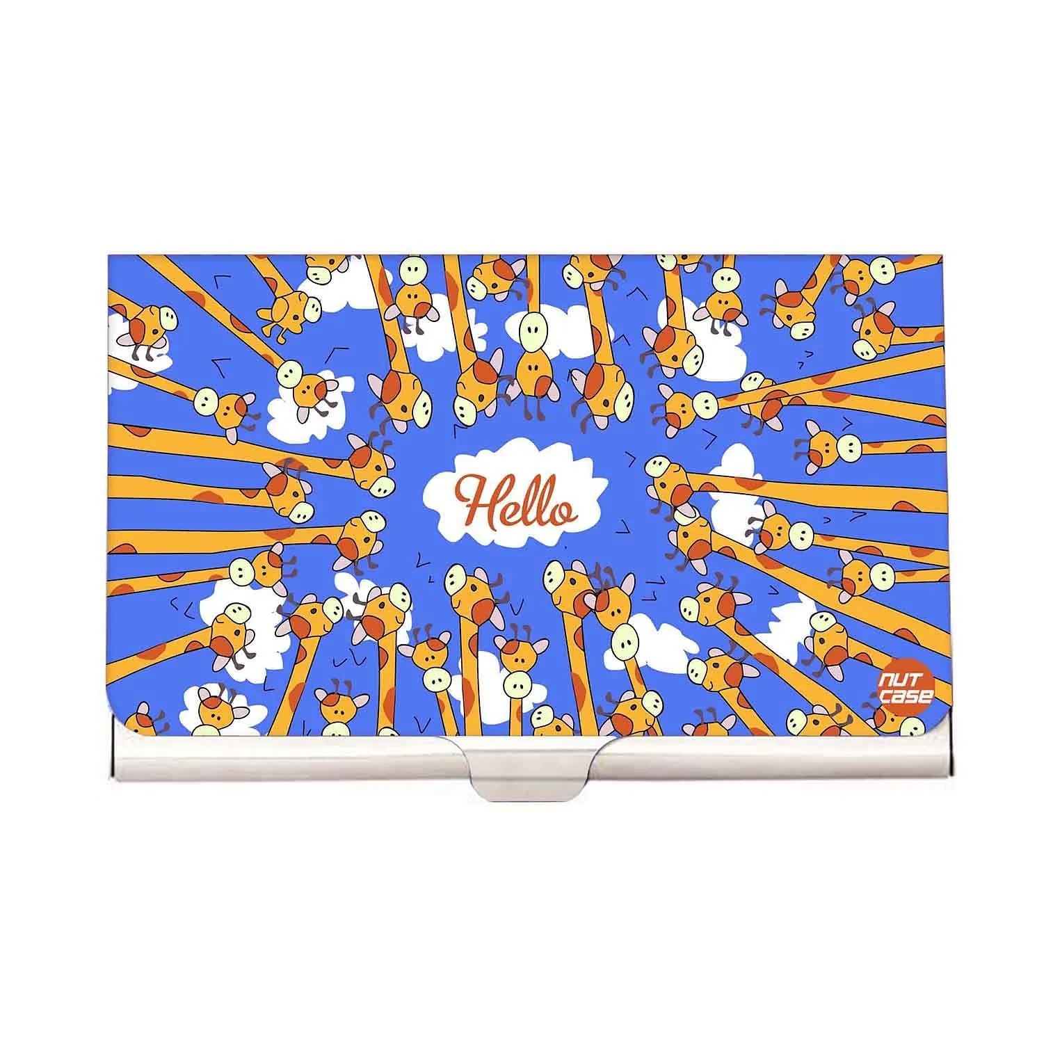 Designer Visiting Card Holder Nutcase - Long Giraff Hello