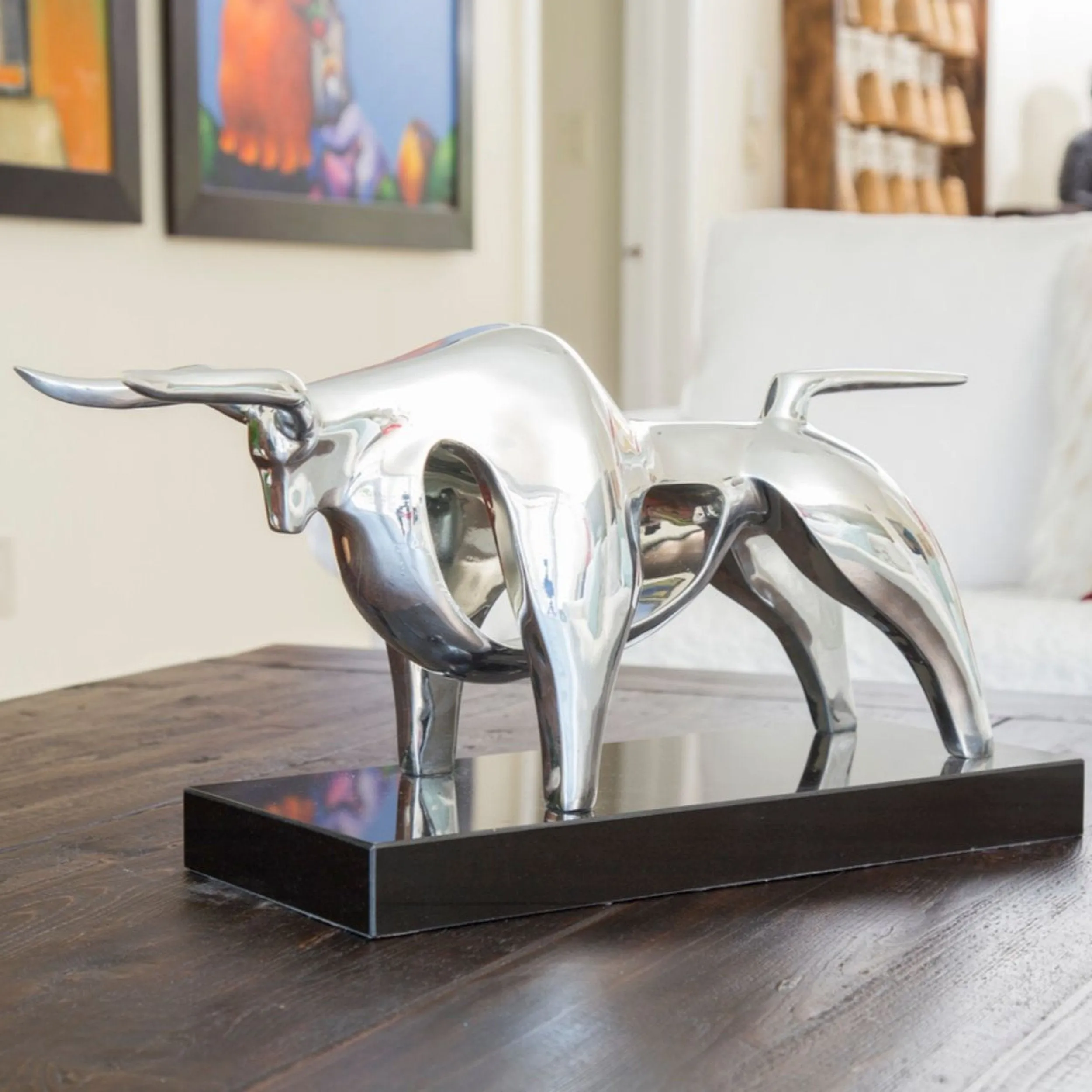 Duke Bull Sculpture // Chrome