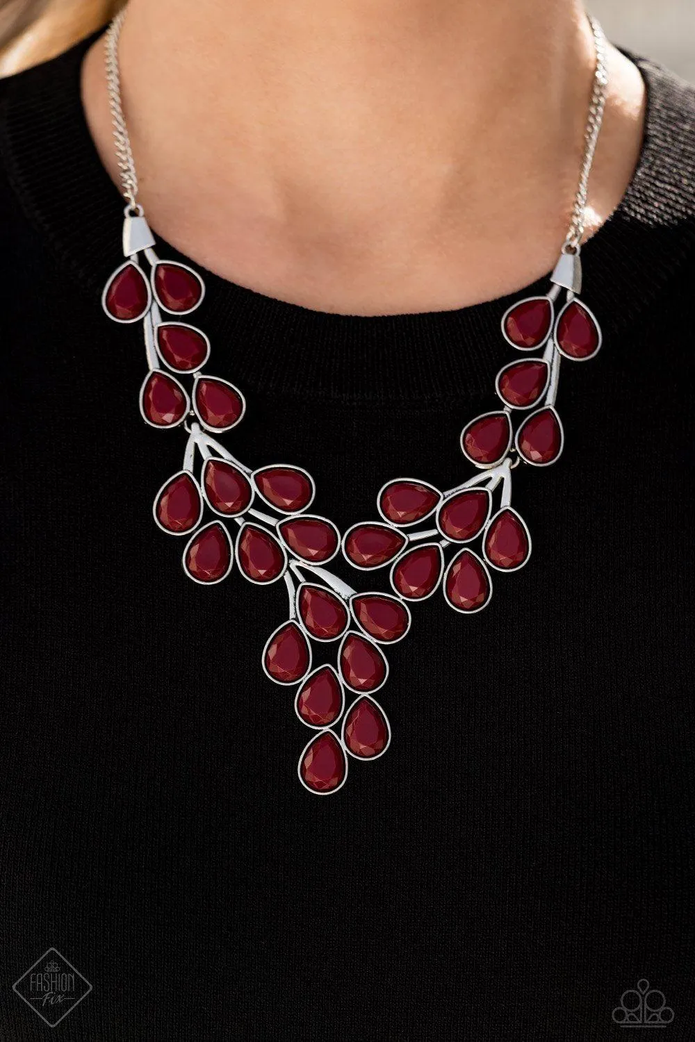 Eden Deity Wine Red Teardrop Vine Necklace - Paparazzi Accessories