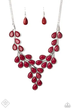 Eden Deity Wine Red Teardrop Vine Necklace - Paparazzi Accessories