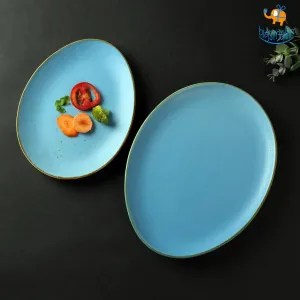 Egg Shaped Artisan Plates - Set of 2