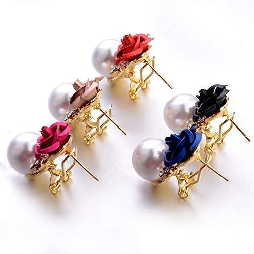 Electomania AAA High Quality Floral Gold Plated Stylish Fancy Party Wear Earrings For Women & Girls