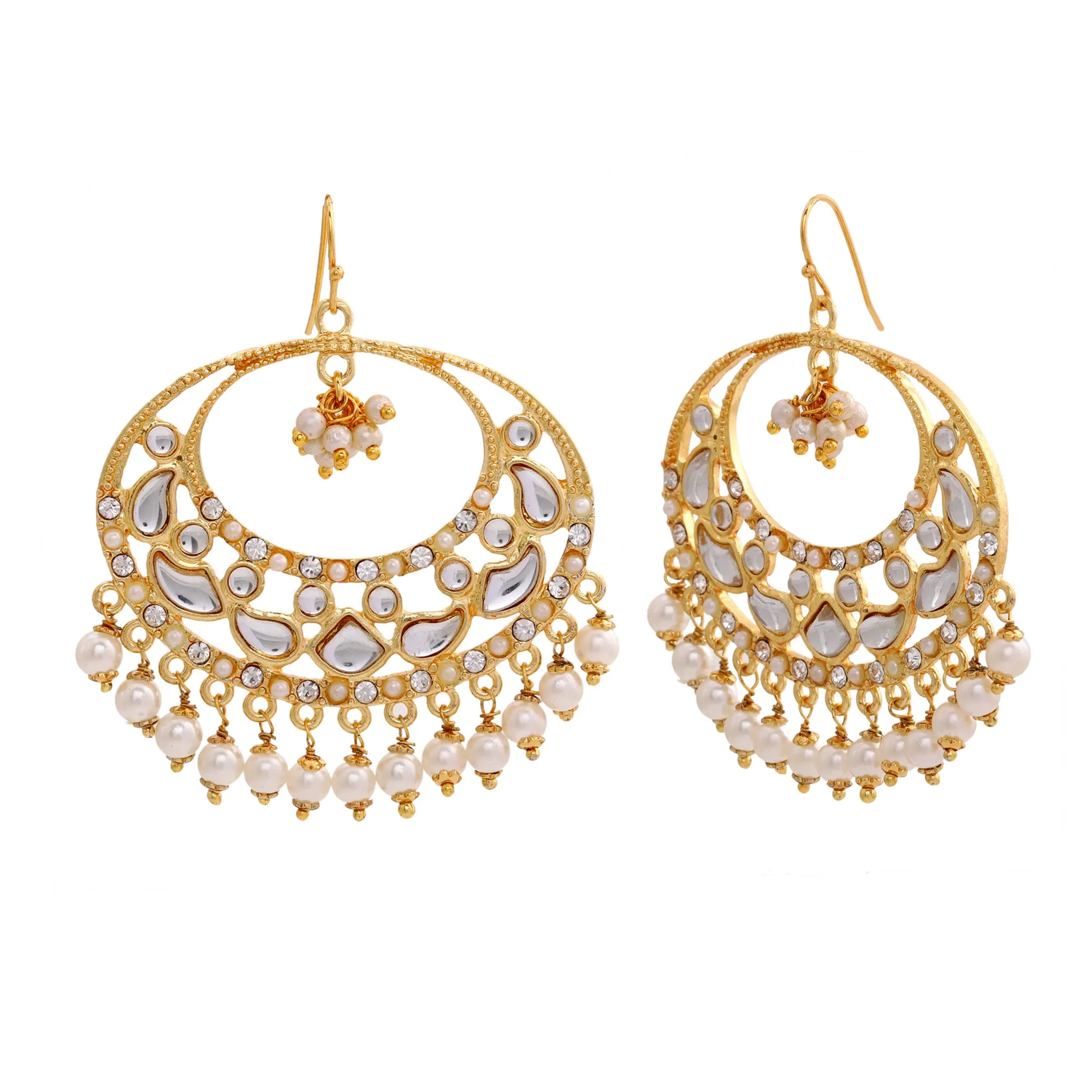 Estele - Stylish Fancy Party Wear Kundan Chandbali Earrings