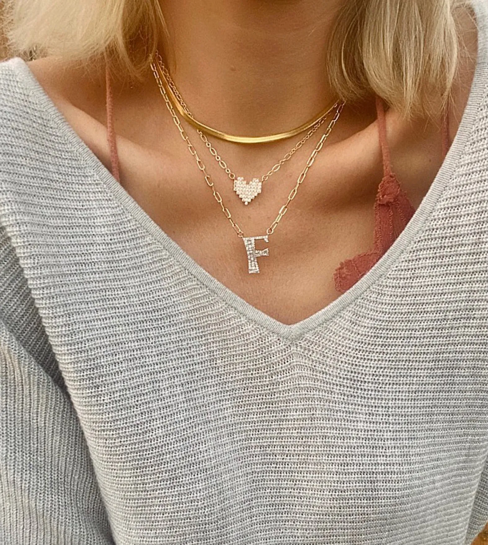 Farrah B Blended Identity Initial Necklace